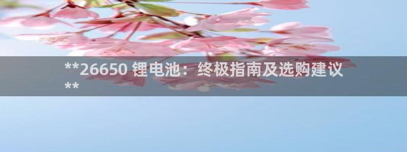 凯时kb88官网网址：**26650 锂电池：终极指南及选购建议
**